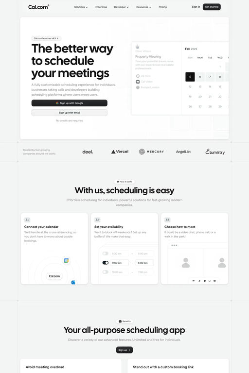 Cal.com website screenshot