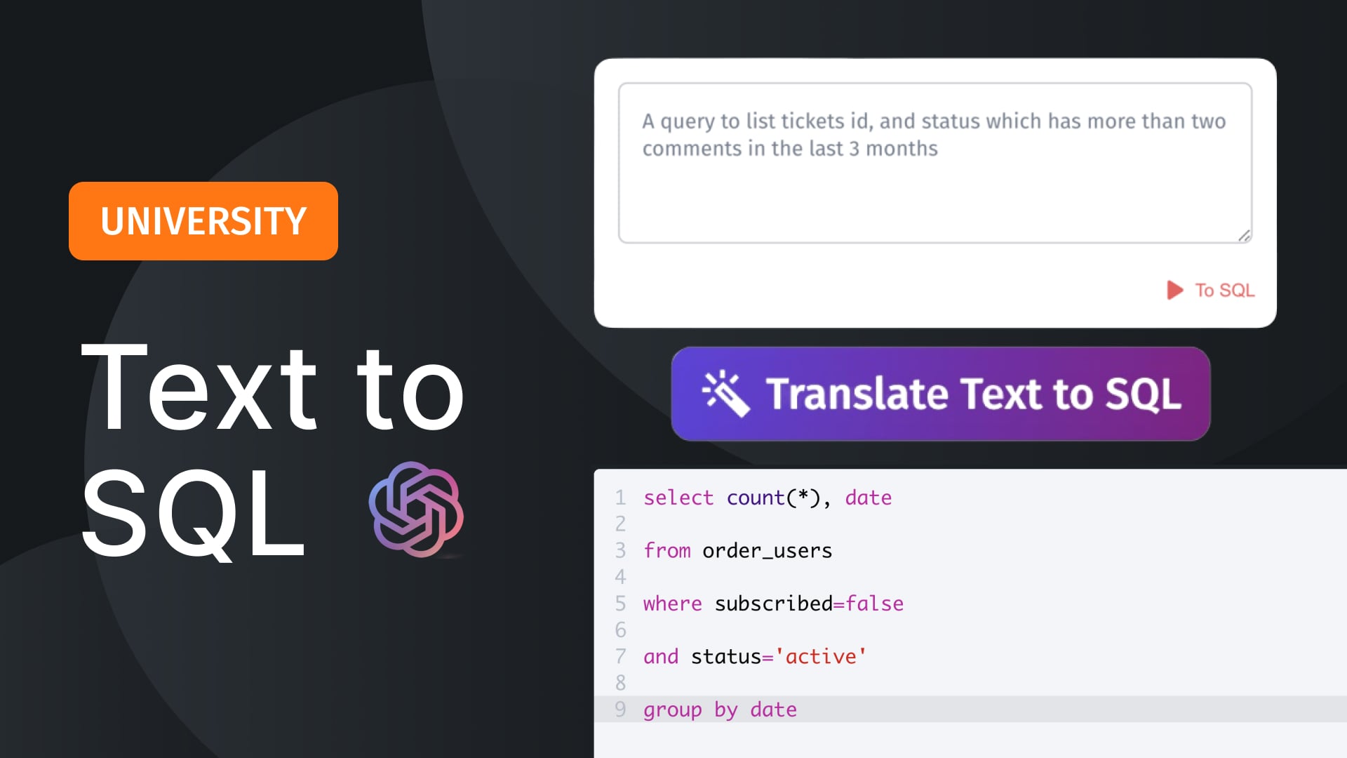 Easily generate SQL with AI in seconds