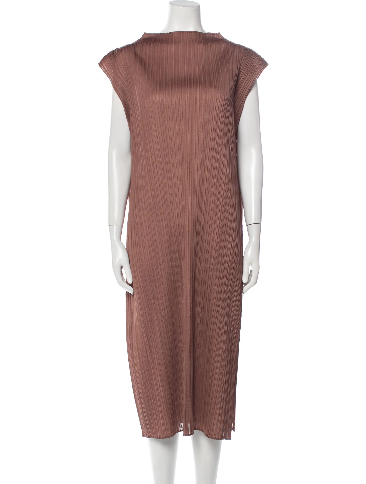 Issey Miyake Pleats Please Dress Brown