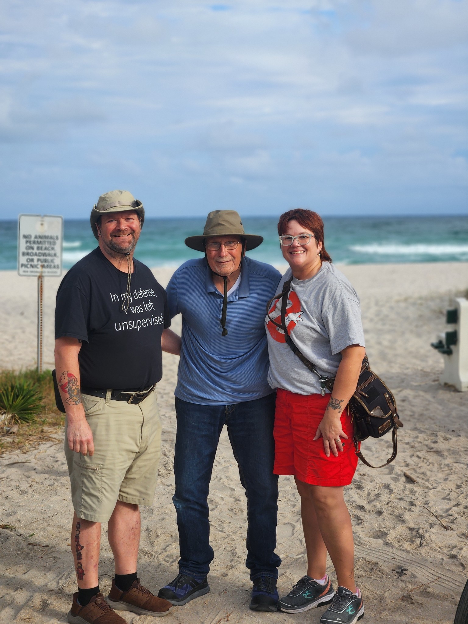 A happy family on the beach