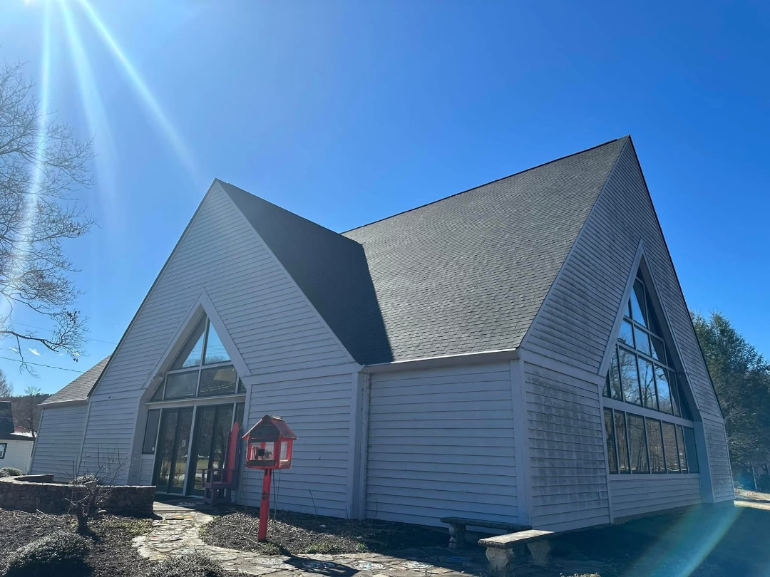 Exterior view of a commercial building serviced by Foothills Construction and Restoration Services in Spruce Pine, North Carolina. Phone (828) 489-3966.