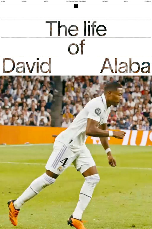 David Alaba website screenshot