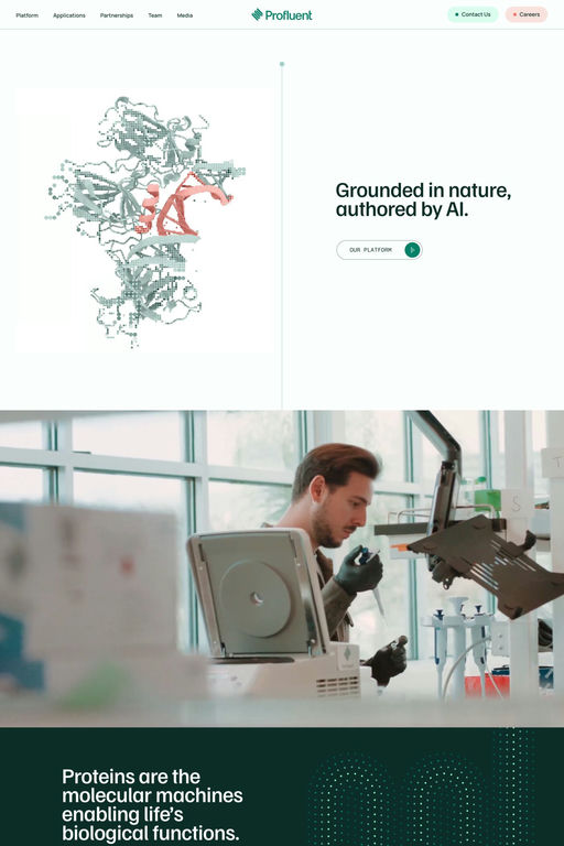 Profluent website screenshot