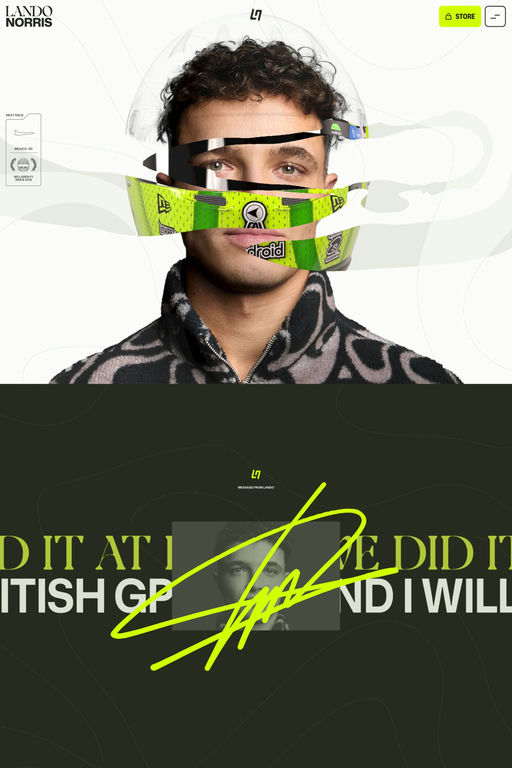 Lando Norris website screenshot