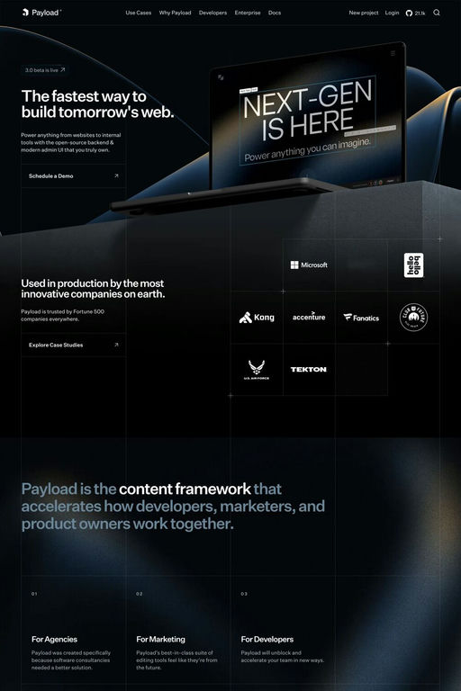 Payload website screenshot