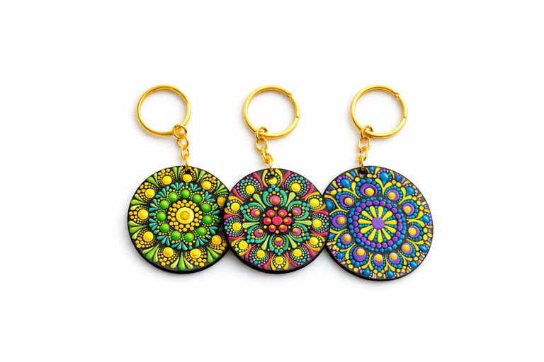 Set of 3 Manadla Key Chains