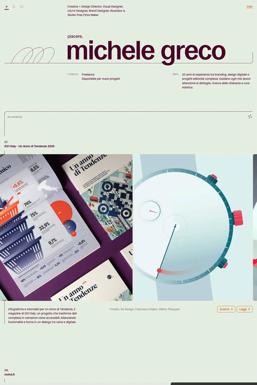 Michele Greco website screenshot