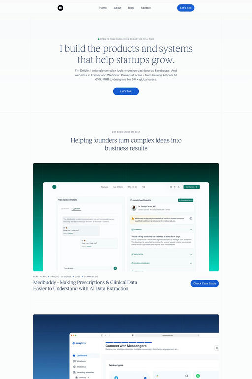 Delcio Designs website screenshot