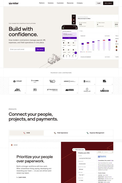 Miter website screenshot