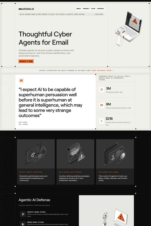 Outtake website screenshot