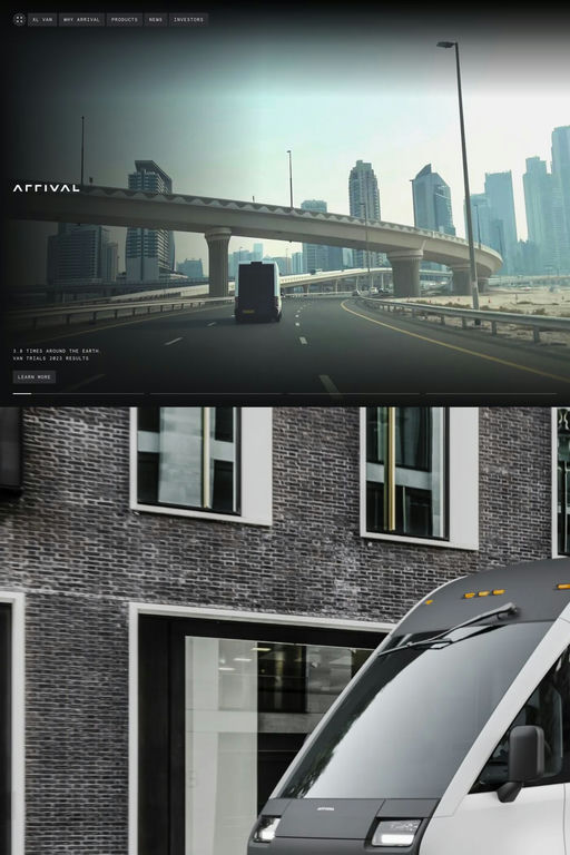 Arrival website screenshot