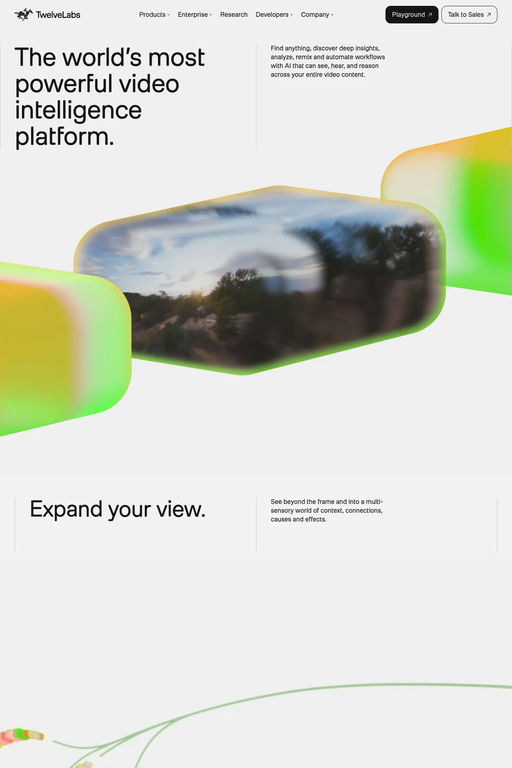 TwelveLabs website screenshot