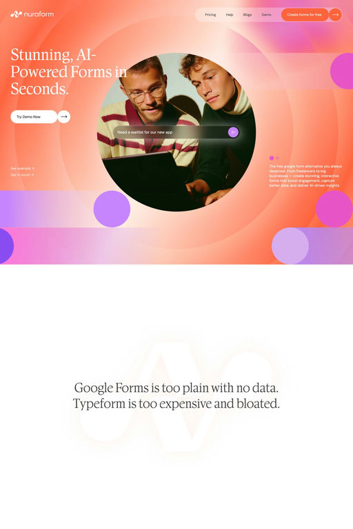 Nuraform website screenshot