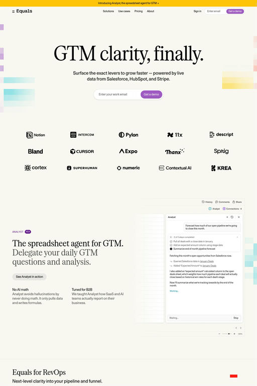 Equals website screenshot