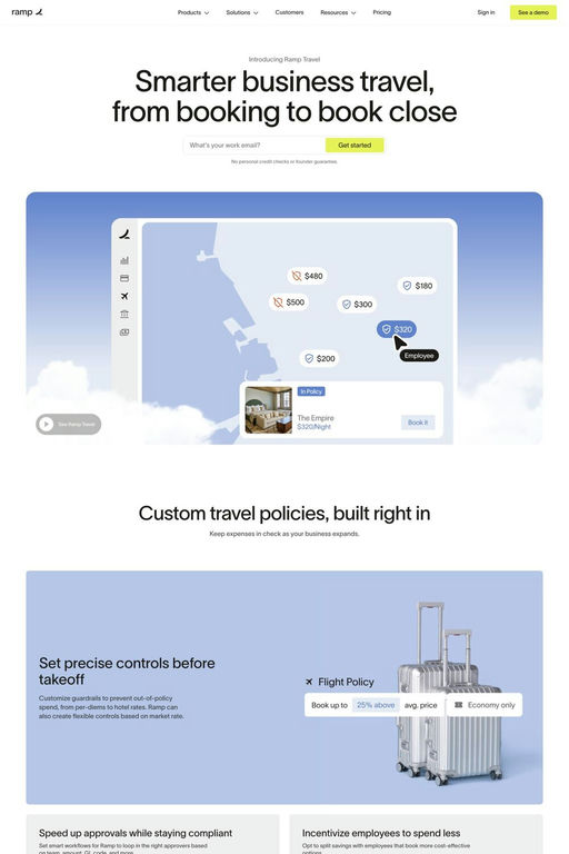 Ramp Travel website screenshot