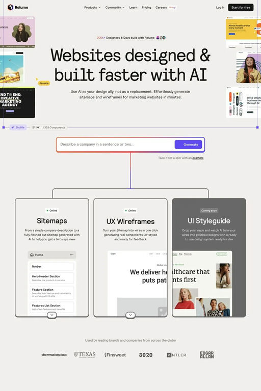 Relume website screenshot