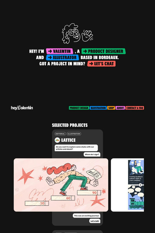 Valentin website screenshot