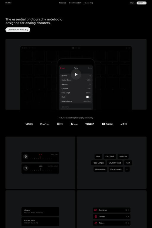 Frames website screenshot