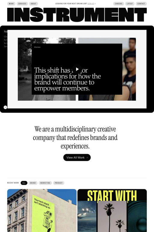 Instrument website screenshot