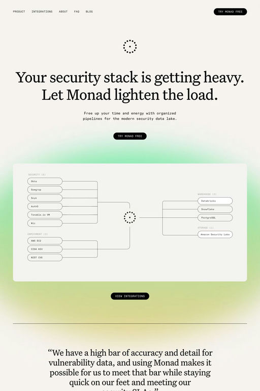 Monad website screenshot