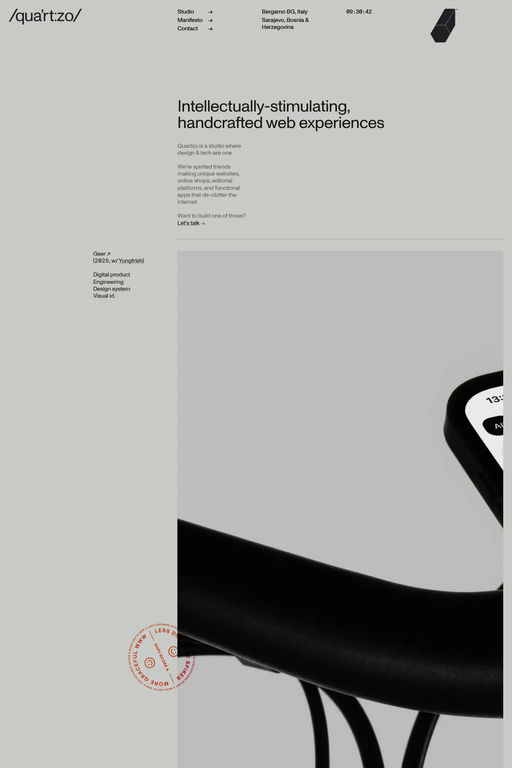 Quartzo Studio website screenshot