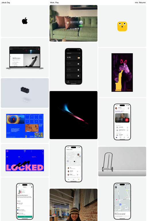 Jakub Zeg website screenshot