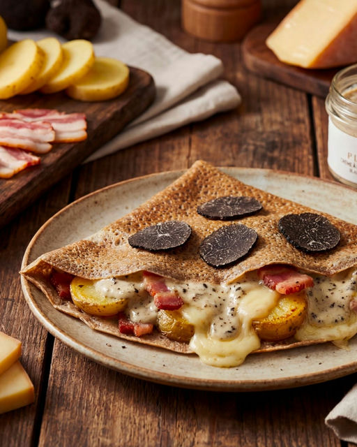 Crêpe raclette crème d'hiver & truffe noire