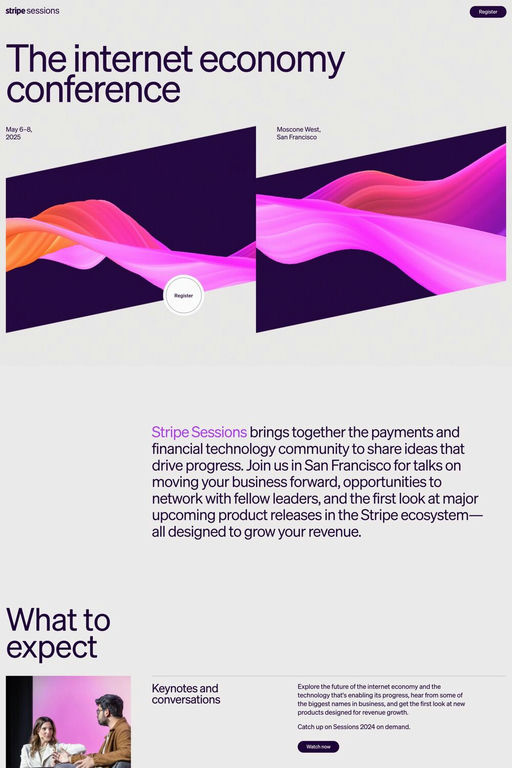 Stripe Sessions website screenshot