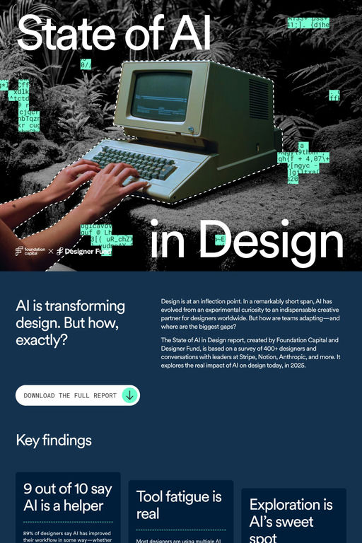 State of AI in Design website screenshot