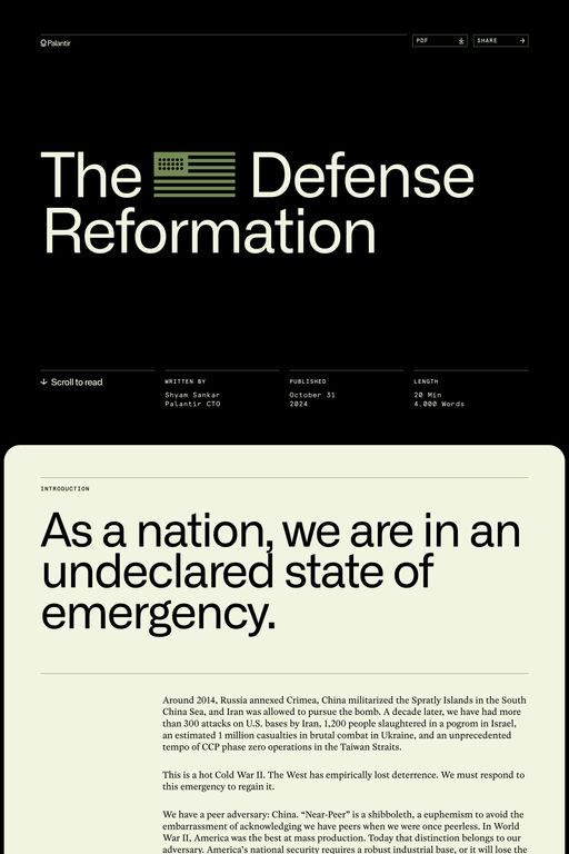 The Defense Reformation website screenshot