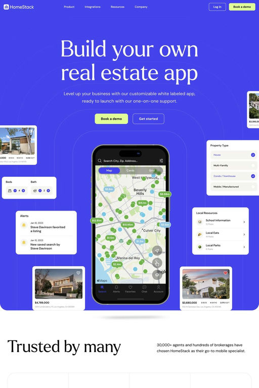 Homestack website screenshot