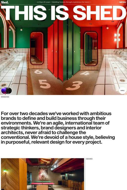 Shed website screenshot