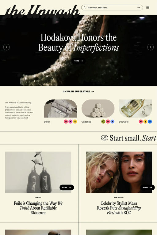 The Unwash website screenshot