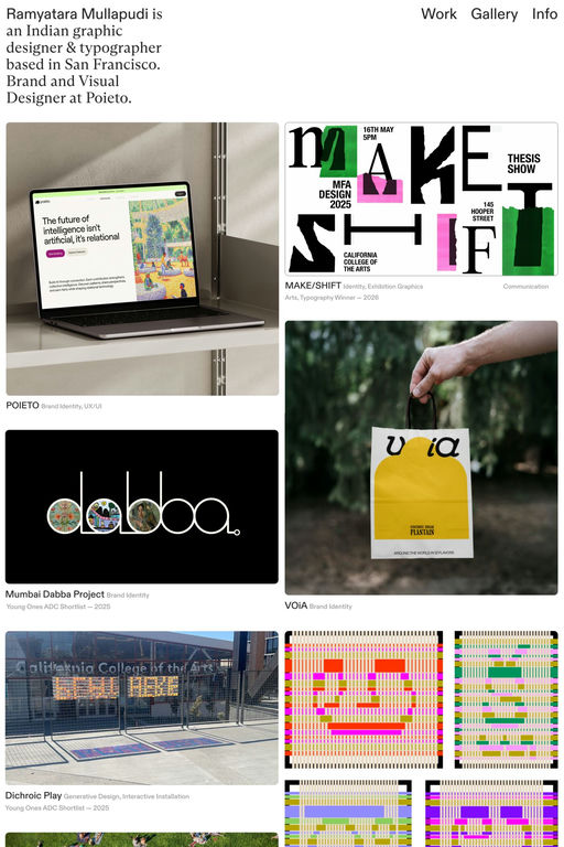 Ramyatara Mullapudi website screenshot