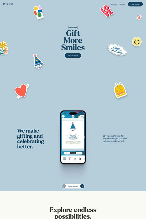 Givingli website screenshot