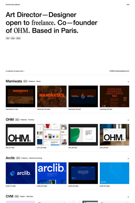 Thomas Boyer-Gibaud website screenshot