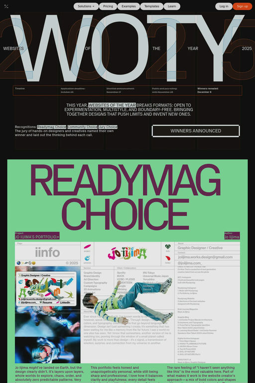 Websites of the Year website screenshot