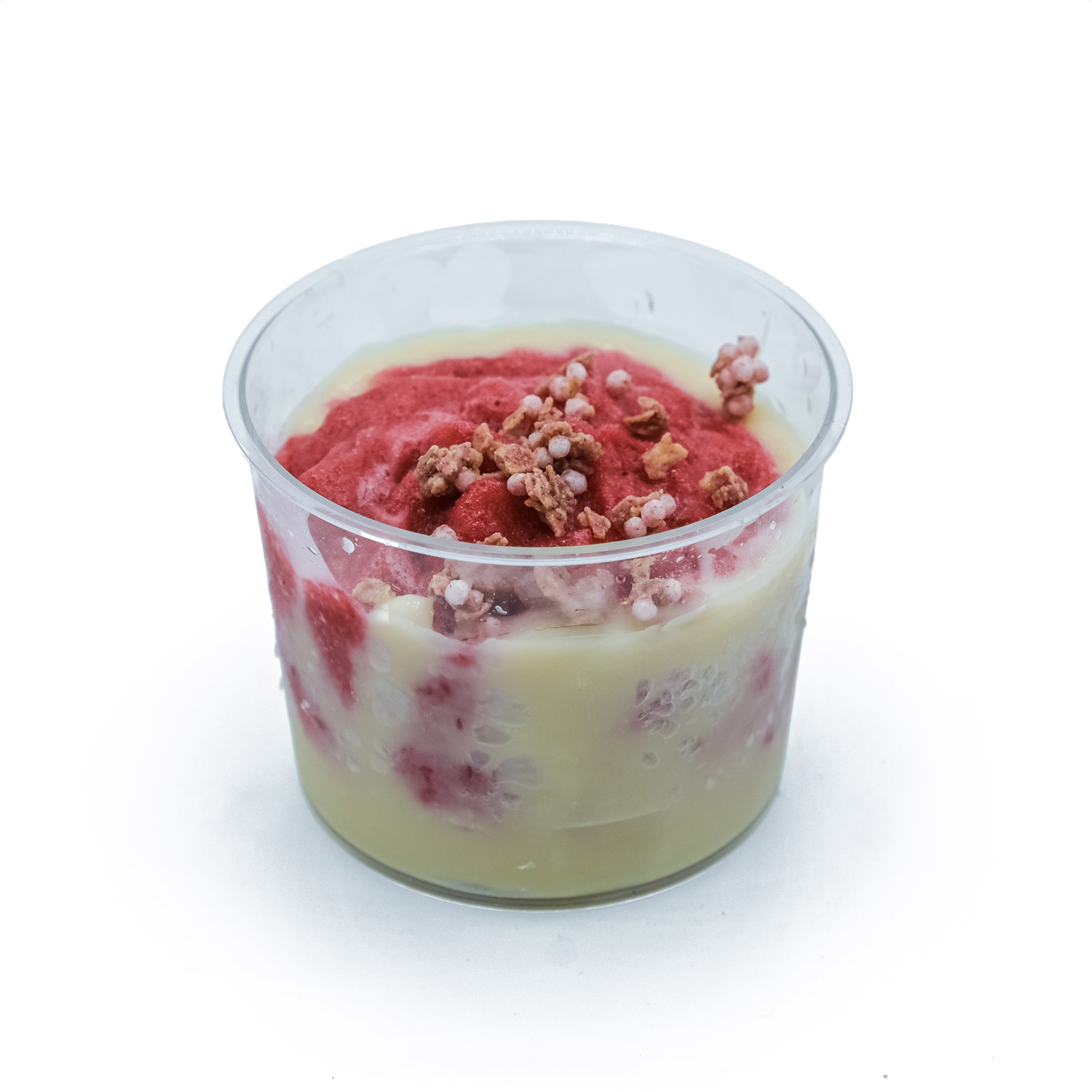 Framboos sorbet met witte chocolade