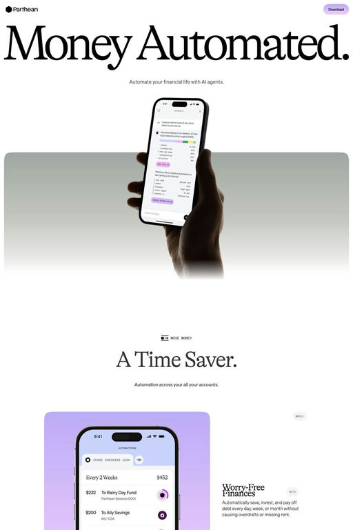 Parthean website screenshot