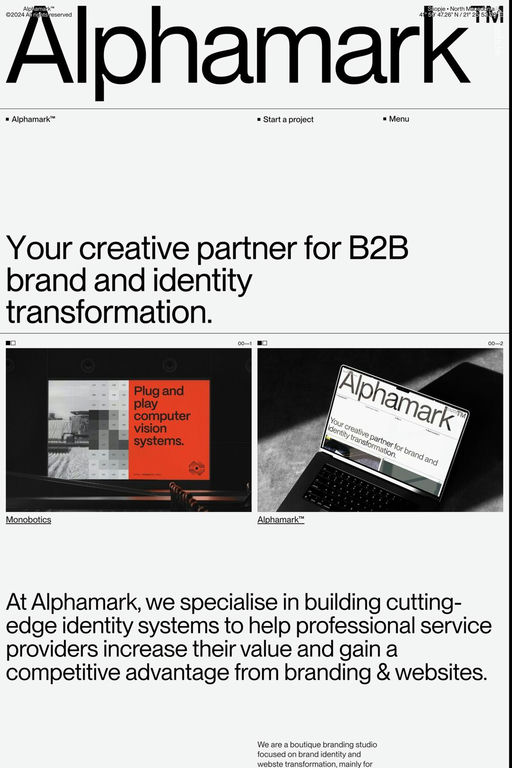 Alphamark website screenshot