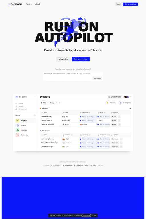 Headroom website screenshot