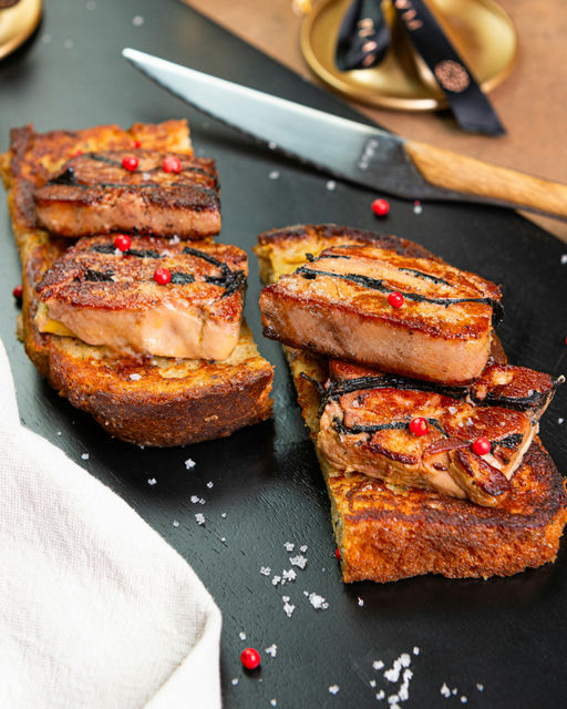 Panettone perdu et foie gras truffé poêlé