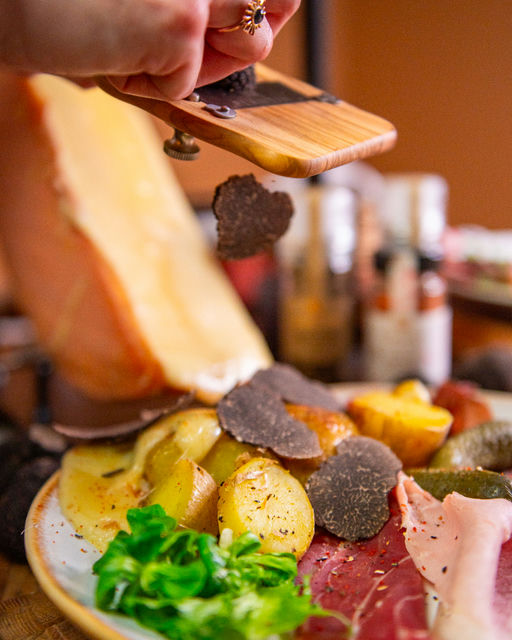 Truffle Raclette with Fresh Slices as a Finishing Touch