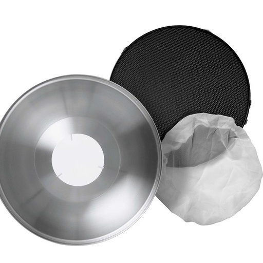 Softlight Reflector Silver With Diffuser And Grid view 3