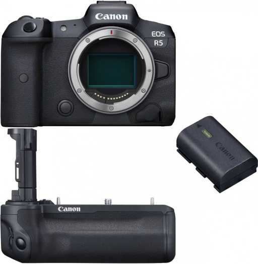 EOS R5 Camera Body With Battery Grip view 3