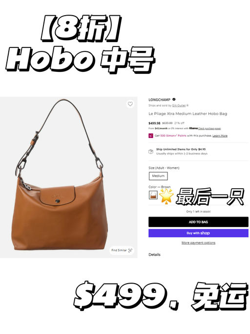  【宇宙尽头的松弛感】【Longchamp 最实用中号8折】