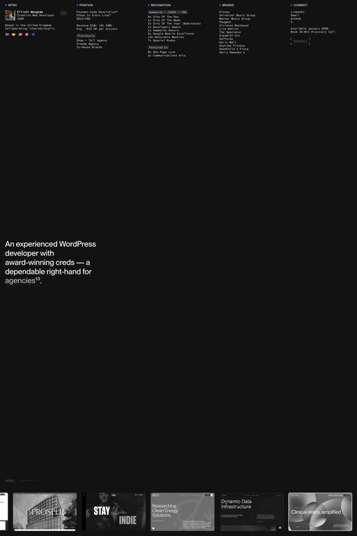 Elliott Mangham website screenshot