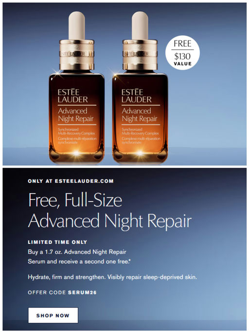 【雅诗兰黛小棕瓶】【买1送1来了！】