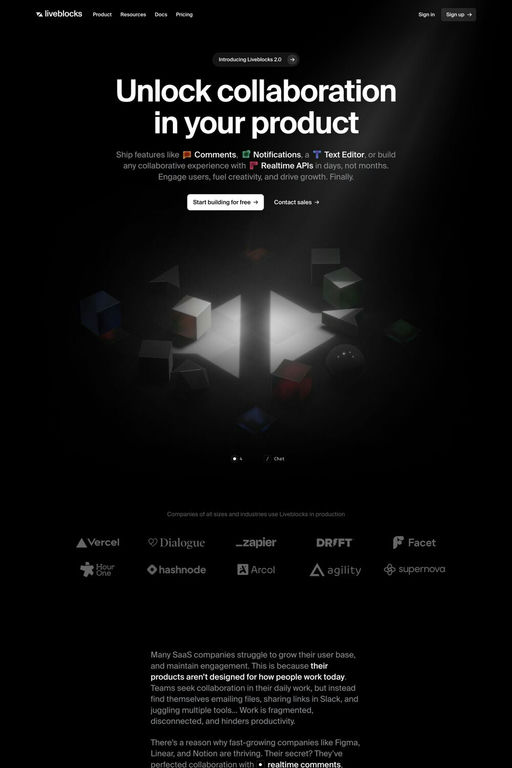Liveblocks website screenshot