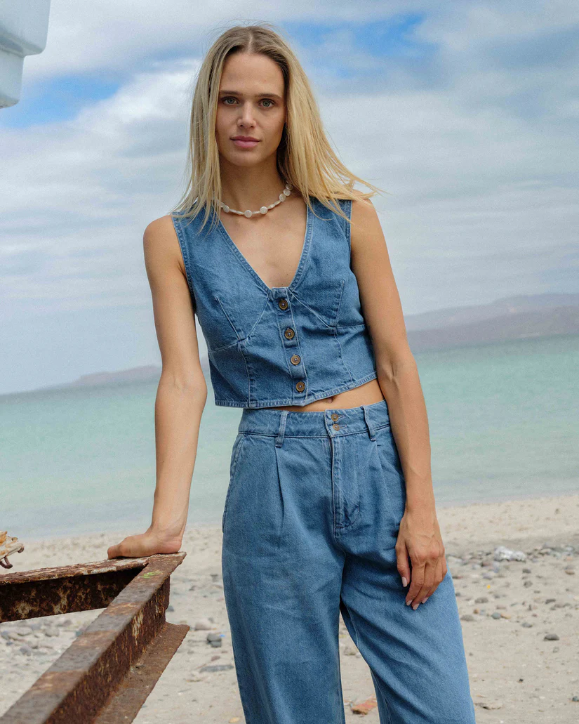 Indigo Skies Denim Crop Top